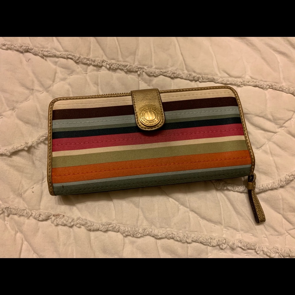 Coach legacy stripe wallet